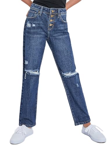 YMI Girls Selena Dream Button Fly Straight Leg Hybrid Jeans