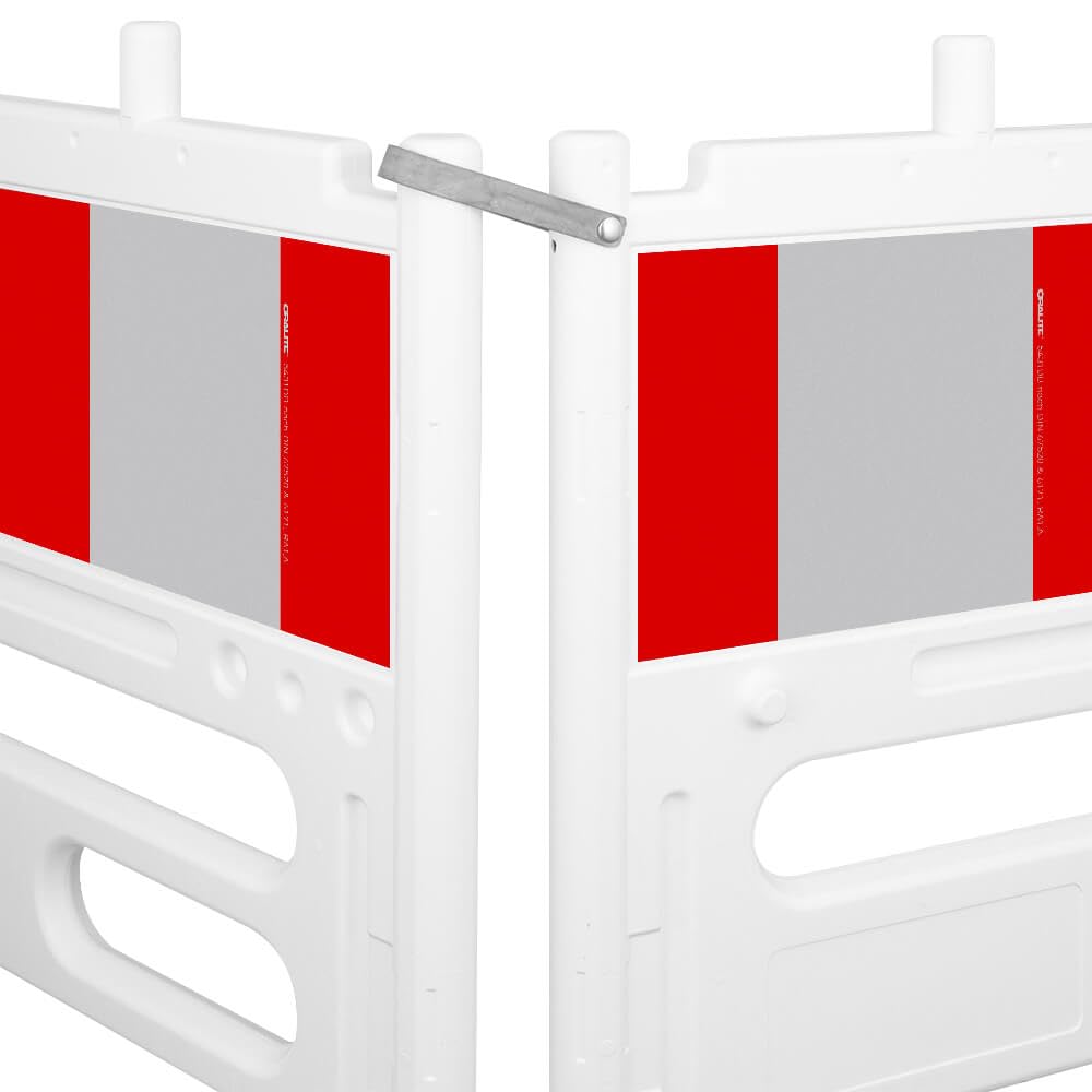 BIGPACK 5 x Komplett-Set TL-Schrankenzaun COBA, rot/weiß, RA1, 211 x 112 cm, Art.-Nr. 611578 | Schrankenzaun | Absperrschranke | Absperrzaun