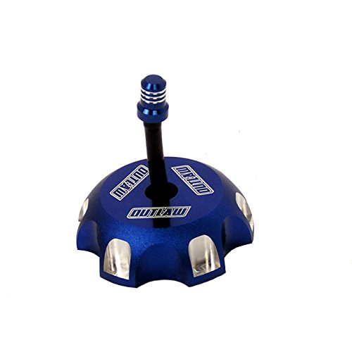 Outlaw Racing 12073 Billet Anodized Gas Fuel Tank Cap with Vent Hose Blue KX250/450F