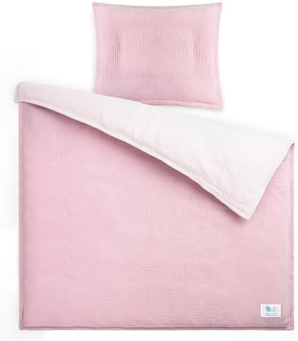 lulumoon Kinderbettwäsche 80x80 Musselin Baby: 100% Baumwolle weich | OEKO-TEX Standard 100 zertifiziert - Leicht und atmungsaktiv - Maschinenwaschbar