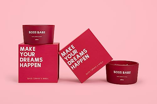 Boss Babe Candle | Make Your Dreams Happen | Black Currant & Vanilla Scented 3 Wick Soy Candle | Home Decor Candle By The Mine Company #TOP3
