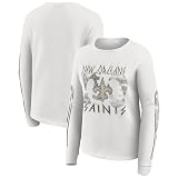 WEAR by Erin Andrews Women's White New Orleans Saints Graphic Waffle Long-Sleeve T-Shirt
