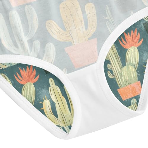 ZZKKO Cacti Vintage Green Girls Underwear Toddler Panties for Girls Comfort Brief Size 2-8T4