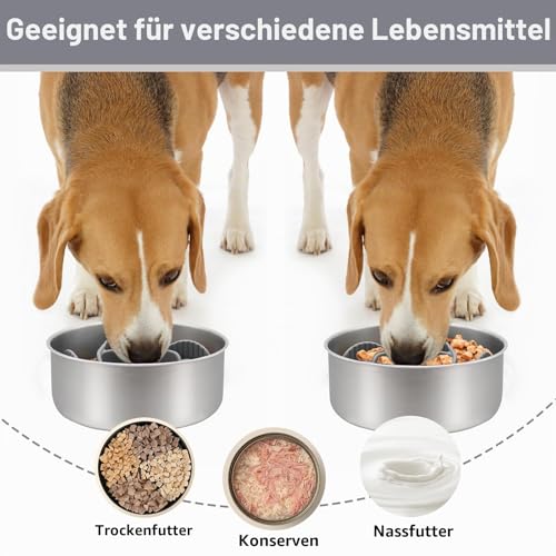 MateeyLife Antischlingnapf Hunde, Silikon Antischlingnapf Katze mit Saugnäpfen, Anti Schling Napf Hund für Mittelgroße und große Rassen, für einfach zu Handhaben Anti Schling Napf Katze, Grau