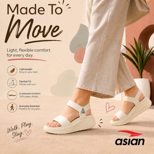 Image of ASIAN Indigo-32 Women's Casual Platform Sandals with Adjustable Strap | Lightweight EVA Sandals with Comfortable Cushioning Footbed for Travel