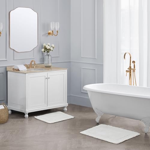 Laura Ashley Ruffle Border 100% Cotton Bath Rug Set, White, 17" x 24"/ 20" x 32" by Laura Ashley - Image 6