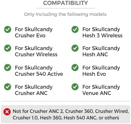 Voarmaks Earpads for Skullcandy Crusher Evo/Wireless/540/ANC,Hesh 3/ANC/Evo - 2