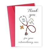 Hongshan Cute Medical Thank You Card for Doctor,Funny Thank you Gift for Women Men,National Appreciation Card for Him Her,Perfect Doctors Day Gift Idea