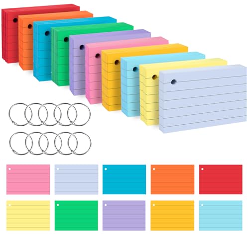 Agoer Lot de 800 Cartes Flash A8,10 Couleurs Cartes de