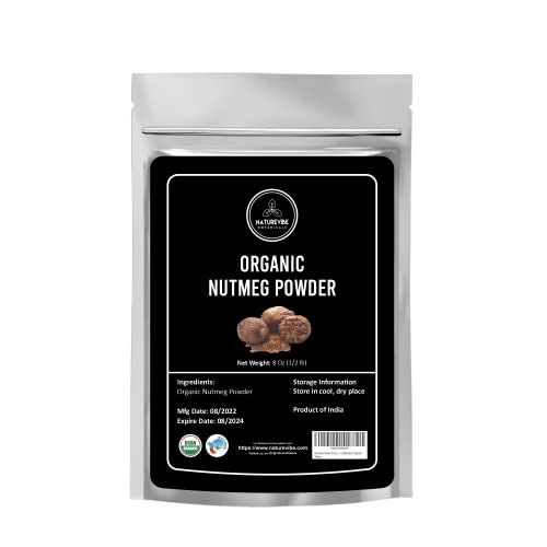 Naturevibe Botanicals Organic Nutmeg Powder 8oz | Non-GMO and Gluten Free | Indian Spice | Adds Aroma and Flavor...[Packaging may vary]