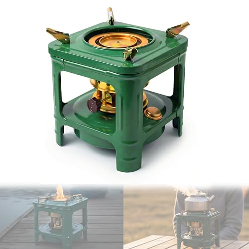 Portable Kerosene Stove 8-Wicks Camping Stove & Fogon de Petrleo para Cuba Multi-Fuel Kerosene Heater for Outdoor Cooking Hiking Backpacking Emergency Stove Use (Square)