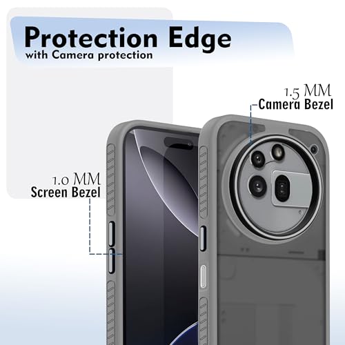 Image of V-TAN Back Cover for Nothing 3A PRO 5G Compatible Case, Matte Finish Transparent Case, TPU, Camera Protective Shockproof Cover (Grey)