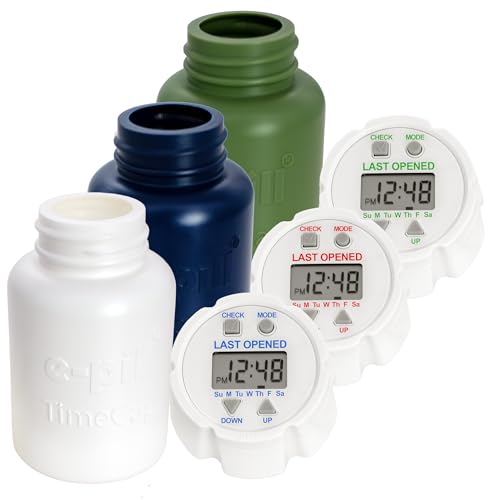 TimeCap Bottle Cap with Last Opened Time Stamp & Reminder | Tracks Last Open Date for Medication Vitamins Supplements & Pet Care