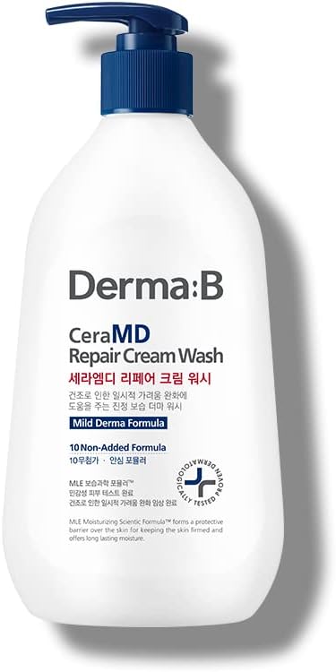 CeraMD Repair Cream Wash, Creamy Face & Body Cleanser for Dry Sensitive Itchy Skin, Deep Moisture Paraben-Free Body Wash, Cream to Foam Cleanser, 13.5 Fl. Oz., 400ml