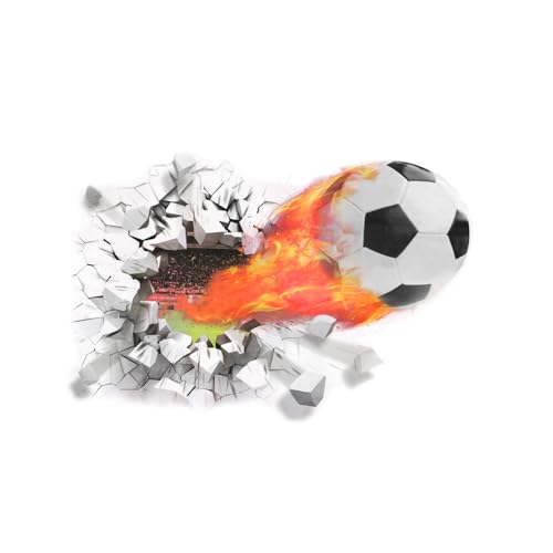 YunBey Stickers Muraux Football Deco Chambre Ado, 3D Autocollant Mural Football Sport Poster pour Salon Chambre Garçon Couloir Crèche Mural Decoration
