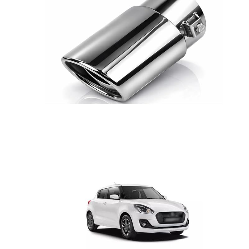 Stainless Steel Car Exhaust Tip, Muffler Exhaust, Adjustable Car Decoration Chrome-Plated Finish Exhaust Tailpipe Tip, Automotive Tail Throat Tail Pipe for Most Cars Comfortable With Sw-ift-image-46