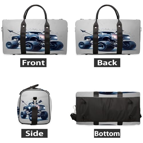 Travel Duffle Bag Truck Blue Abstract Sports Gym Bags for Women Men Weekender Overnight Bags Waterproof Carry On Tote Bag Workout Bag for Dance Swimming Yoga Hospital2