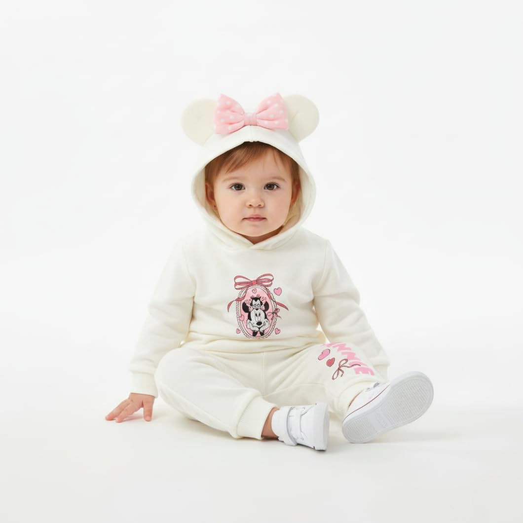 Disney Minnie Mouse Baby Girls Hoodie and Pants 2 Piece Set for Newborn and Infant - Image 3
