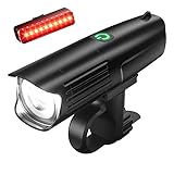 IPSXP 2023 New 8000 Lumens Bike Lights,12 Hours of Battery Life and IPX6 Waterproof Performance,Front and Rear USB Rechargeable Bicycle Lights,5 Lighting Modes,Suitable for All Types of Bikes