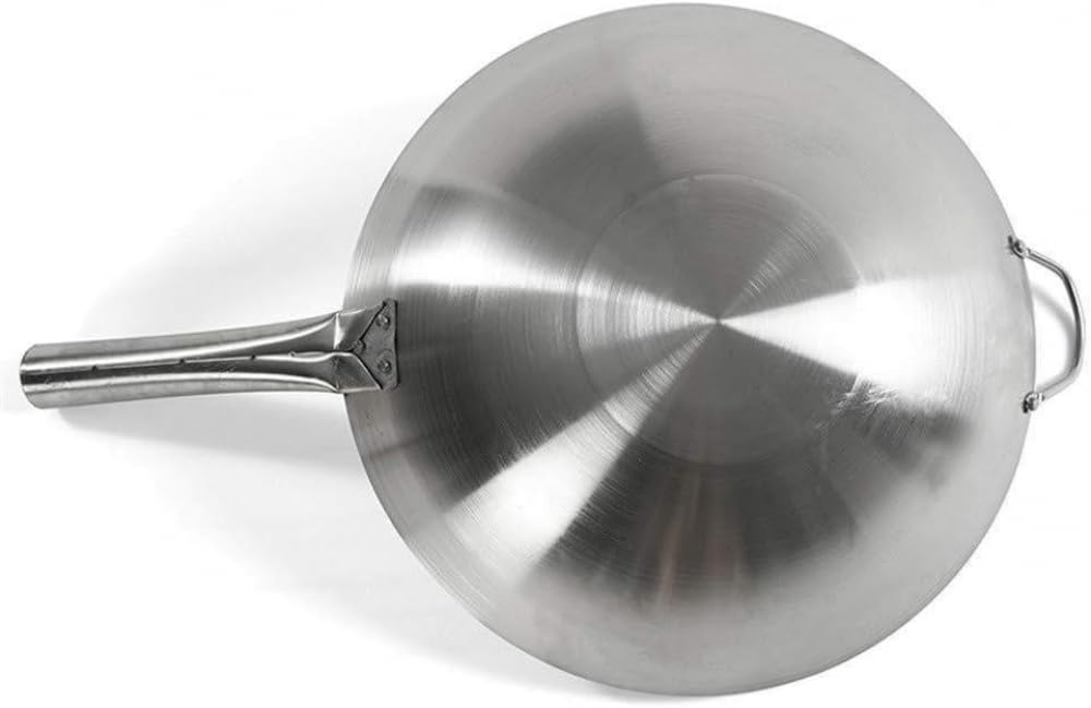 Padella wok in acciaio inox antiaderente per tutti i piani cottura a induzione inclusi. Mantenere il manico fresco-bocca diametro 40 cm
