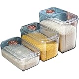 Zxyler 米びつ 密閉式米保存容器ライスストッカー|マグネット式蓋付き 透明可視化窓 防虫防潮 冷蔵庫対応 洗える キッチン収納用具 お米ケース