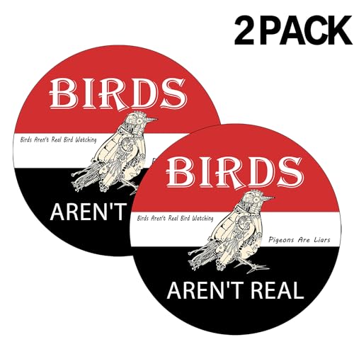 Image of 2 Pack Birds aren't Real Bumper Sticker for Car,Funny Stickers President Decal Bumper Suitcase Trucks Window Laptop Waterproof Decal Sticker 5 Inch
