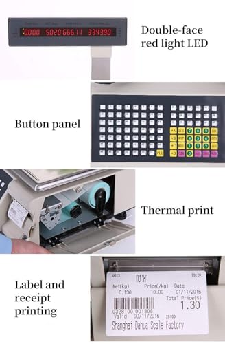 Báscula digital con impresora térmica y pantalla doble miniatura 5