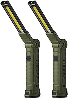 Coquimbo Torch Rechargeable, Rechargeable Work Light Inspection Lamp Camping Light with Magnetic Base 360° Rotate Grill Light for Home, Workshop, Emergency Use (2 Pack, Green)