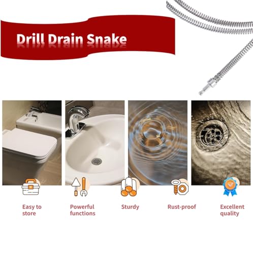9.84 FT Drill Drain Snake,Sink Unclogging Tool That Can Be Connected To An Electric Drill,Hair Catcher Drain Snake,Drain Auger Drill Attachment,Drill Snake For Plumbing by Relioky - Used condition - Image 5
