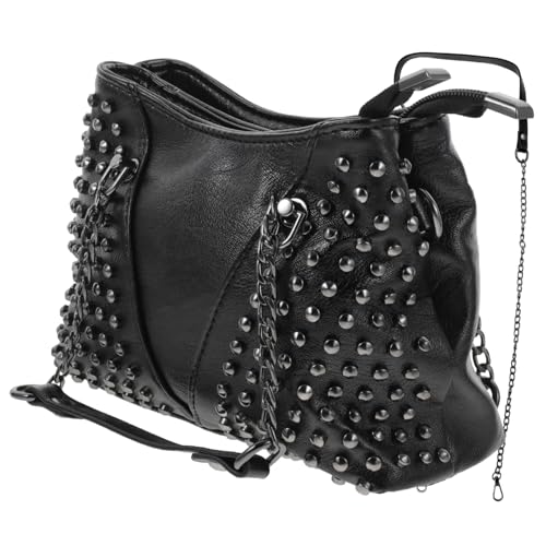 Sac bandoulière femme FRCOLOR léger et confortable avec espace suffisant en PU noir