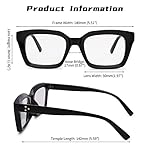COASION Classic Non-prescription Clear Lens Eyeglasses for Women Thick Square Frame Eyewear - Image 4