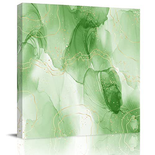 Abstract Green Canvas Wall Art for Living Room Bedroom Green