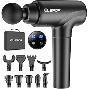 Massage Gun Deep Tissue,Percussion Back Massager Gun for Athletes Muscle Massage Gun for Pain Relief with 10 Massage Heads & 20 Speeds (Matte Black)