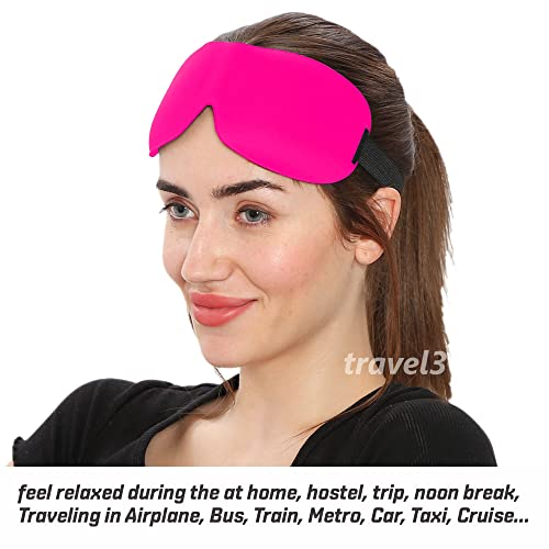 Image of Mulberry Silk Eye mask with Adjustable Strap - Comfortable and Lightweight Eyemask for Sleeping, Meditation, Travelling, and Relaxation - Blindfold Mask for Men and Women (Pink)