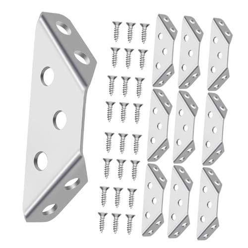 WEKADRIN 10個 多機能ステンレス製コーナーブラケット 滑らか表面仕上げ 家具用強化サポート テーブル 椅子 キャビネット用頑丈角具