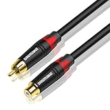 DREMAKE RCA Male to RCA Female Extension Cable 10FT/3.0M, RCA Stereo Audio Extender Cable Cord, RCA