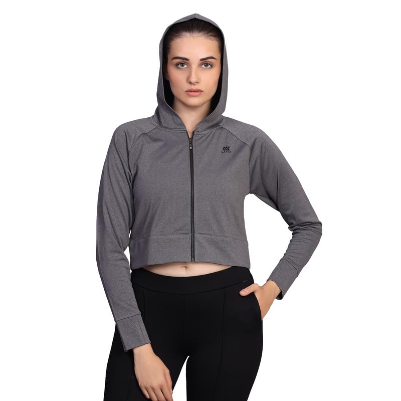 laasa Sports Women JUST-DRY Gym Training Zipper Crop Jacket with Thumphole-picture-10
