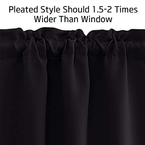 Nicetown Kitchen Blackout Curtains For Small Window - Thermal Insulated Rod Pocket Privacy Window Tiers For Cafe Office (52" Wide X 18" Length, 2 Panels, Black) #TOP2