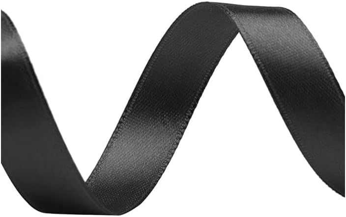 20mm Satin Ribbon 22 Meter, Double Sided Polyester Ribbon, Enhance Your Crafts & Celebrations, Best for Gift Wrapping, Decorations, Wedding Car Ribbon, Ribbons for Crafting (Black)