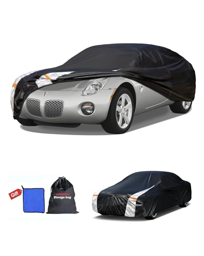 Image of Multi-Layer Car Cover Custom Fit for Pontiac Solstice(2005-2009), 100% Waterproof All Weather for Automobiles, Gift with Towel, Heavy Duty Car Covers for Rain Sun UV Protection with Door Zipper
