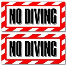 GRAPHICS & MORE No Diving Pool Sign - Alert Warning - Set of 2 - Window Business Stickers