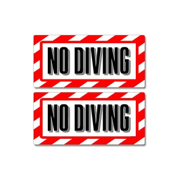 GRAPHICS & MORE No Diving Pool Sign - Alert Warning - Set of 2 - Window Business Stickers