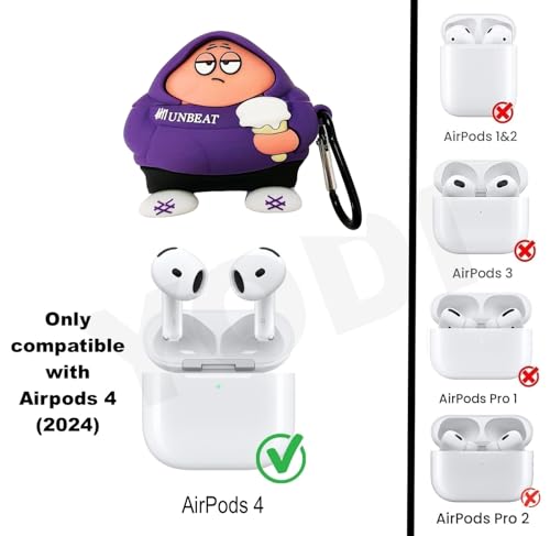 Image of YODI Case Cover for Airpods Pro|Pro 2|Airpods Pro 3|Airpods 4 Pouch, Silicone Cases with Cleaner Kit 360 Drop Protection,Shock-Resistant ((Patrick-Star Design), Airpods 4)