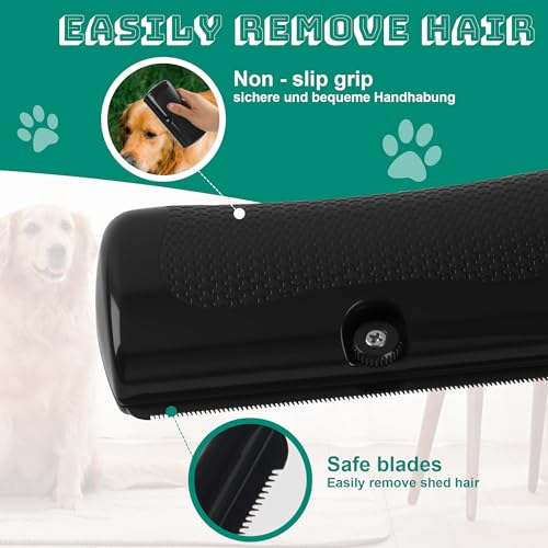 Fellwunder Bürste Hund, Pet Hair Removal Brush, Fur Wonder Brush Dog, Hundebürste, Tierhaarentferner Handschuh, Katzenbürste, Deshedding für Hunde und Katzen,Schwarz