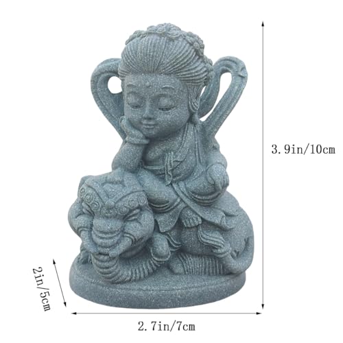 Estatua de Buda de piedra para acuario y decoración zen miniatura 6