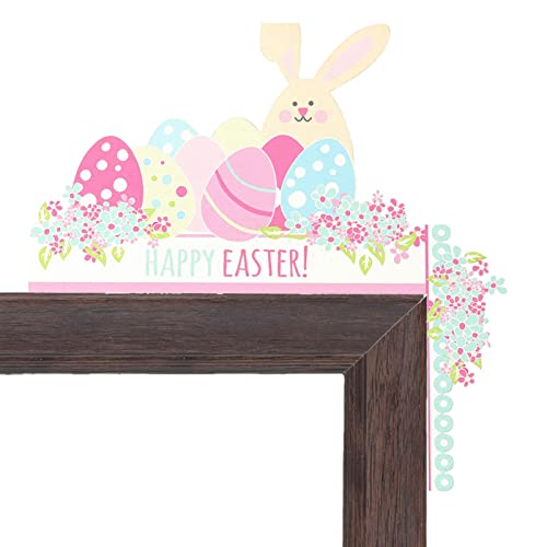 Cabide de porta de Páscoa | Coelhinho da Páscoa molduras decoração,Moldura de coelhinho para porta d