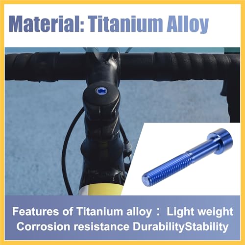 REPAIROCK Blue Universal M6x40 Bike Stem Bolt Bicycle Bike Headset Stem Bolt Bike Bicycle Accessory Auto Replacement Parts - Thumbnail 3