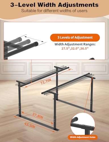 YEEZOO Parallel Bars for Physical Therapy 6FT, Adjustable Height & Width Walking Assist bar for Rehabilitation & Walking Balance Issues(6ft/183cm)