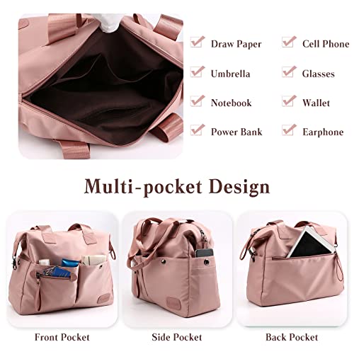 Image of CORIOS Women Shoulder Bag Nylon Handbag Casual Top Handle Bag Multi Pocket Crossbody Bag