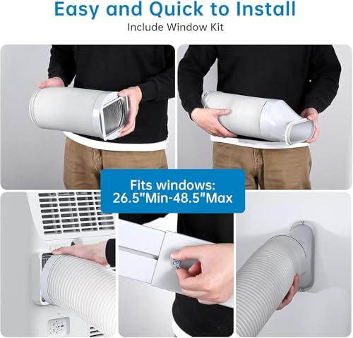 Image of 14000 BTU Portable Air Conditioner - 3-in-1 AC with Fan & Dehumidifier - Quiet, Energy Efficient, LED Display, Remote, 24H Timer, Window Kit - Cools Rooms up to 750 sq ft
